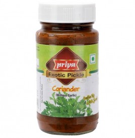 Priya Exotic Pickle Coriander (Without Garlic)  Glass Bottle  300 grams